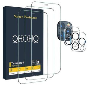 QHOHQ 3 Pack Screen Protector for iPhone 12 Pro Max 6.7"  2 Pack Tempered Glass